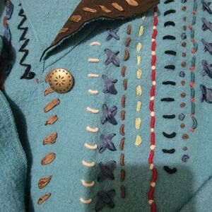 Teal Icelandic Wool Cardigan Jac